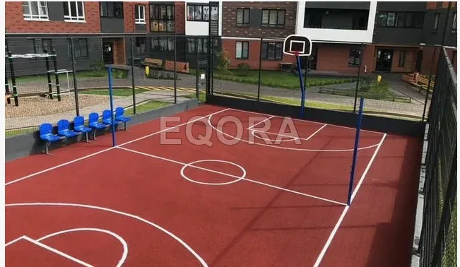 Бесшовное покрытие из резиновой крошки для баскетбольной площадки в Люберцах
